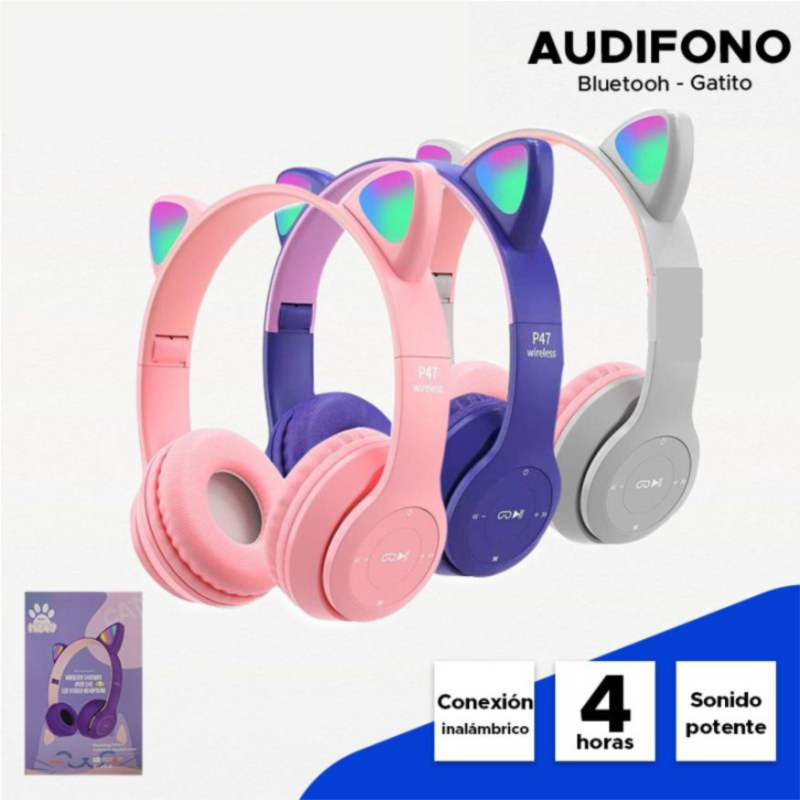 Headset Inalámbrico CAT EAR RGB